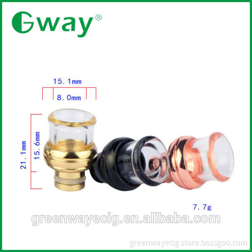 2015 newest glass and stainless drip tip, 510 SS drip tip wide bore drip tip factory price by Greenway